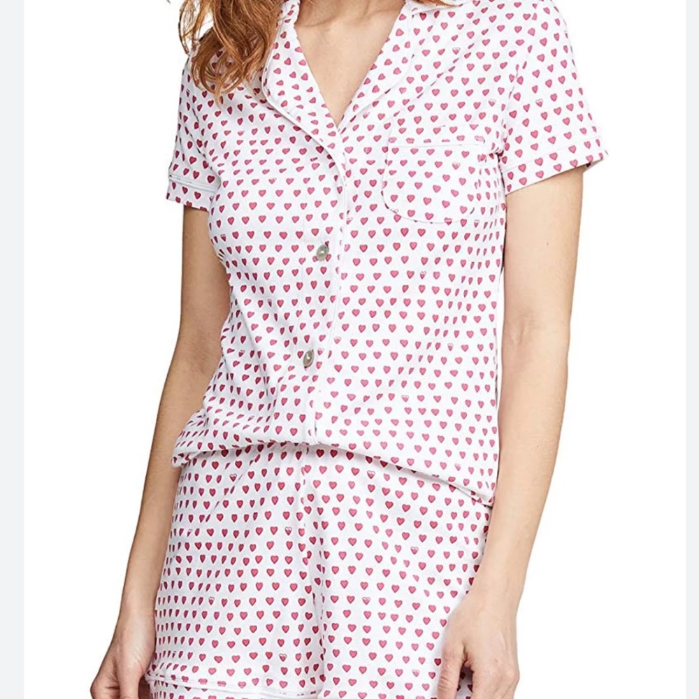 Roller Rabbit polo pink hearts pajama set women's